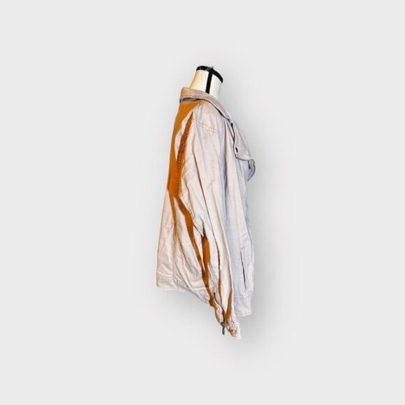 Women’s Old Navy 1X Abalone Pink Twill Canvas Moto Zip Jacket 14 16 - Picture 3 of 10